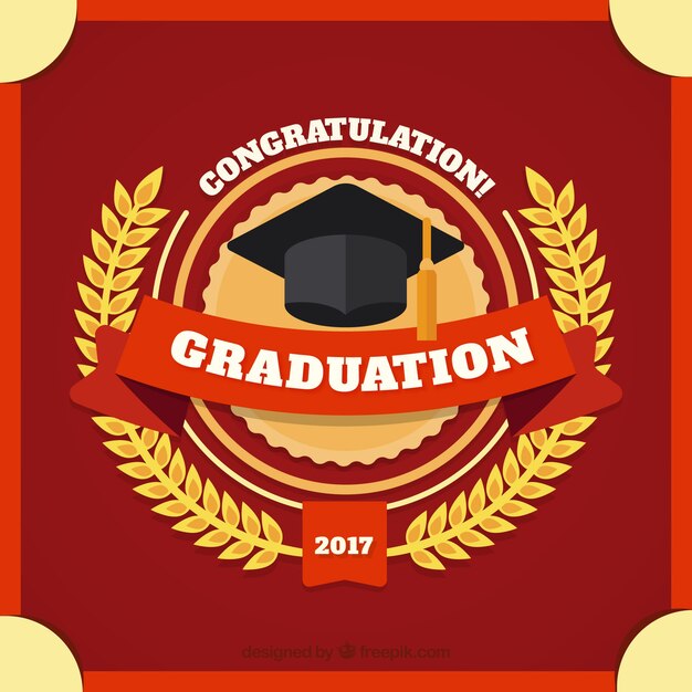 Fondo rojo decorativo de graduación
