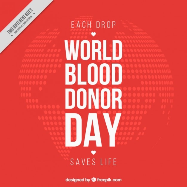 Vector gratuito fondo rojo del día mundial de la donación de sangre