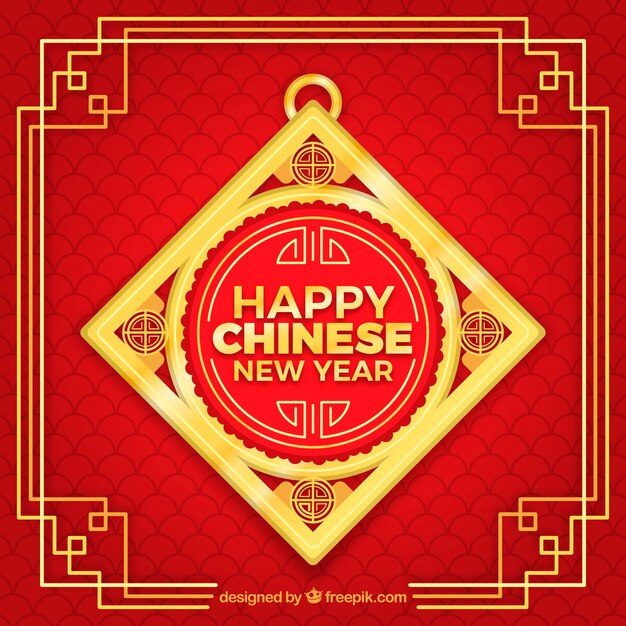 Fondo rojo y dorado para año nuevo chino