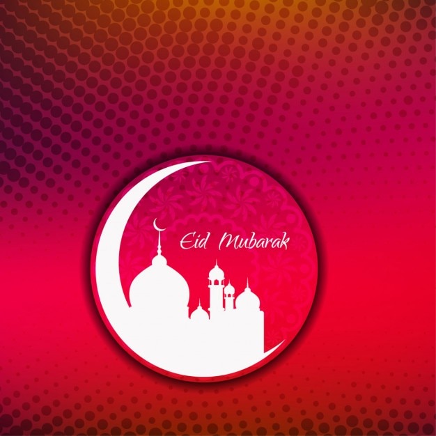 Vector gratuito fondo rojo de eid mubarak