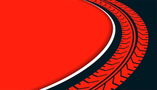 Vector gratuito fondo rojo con estampado de rueda de huella de neumático