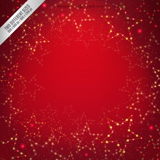 Fondo rojo con estrellas brillantes