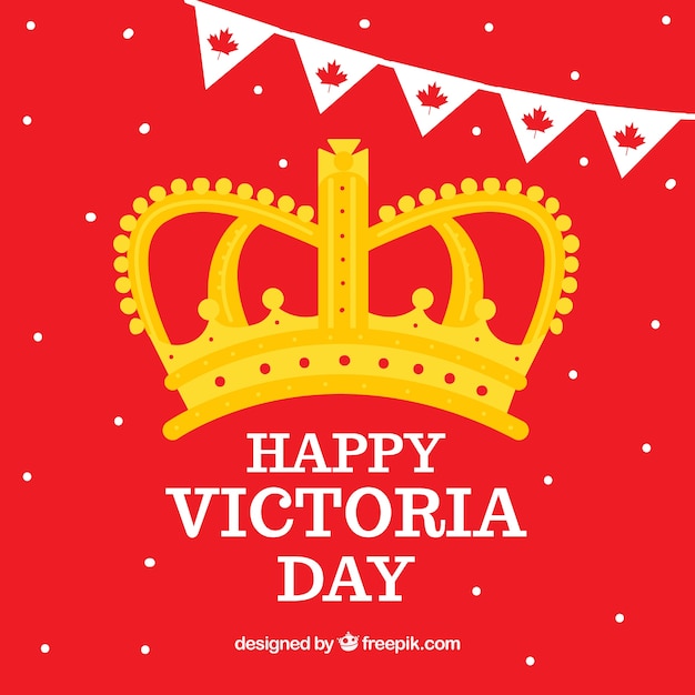 Vector gratuito fondo rojo de feliz día de la victoria con corona