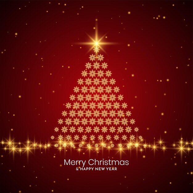 Fondo rojo del festival de la Feliz Navidad con el vector del diseño del árbol