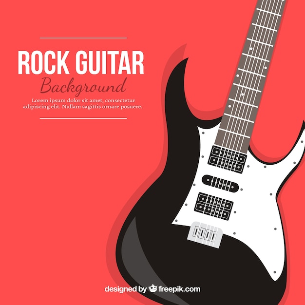 Vector gratuito fondo rojo con guitarra eléctrica