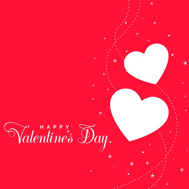 Fondo rojo hermoso de los corazones del día de tarjetas del día de San Valentín