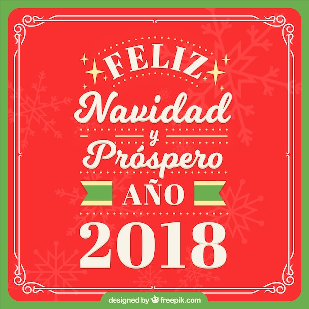 Vector gratuito fondo rojo de lettering de feliz navidad