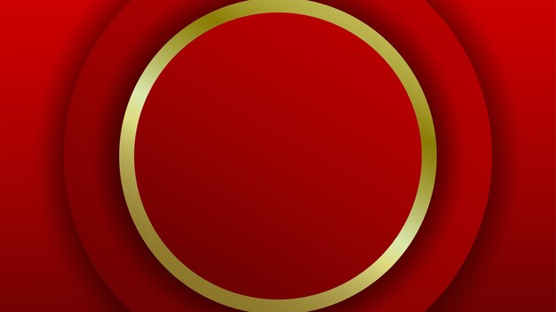 Fondo rojo con líneas doradas circulares