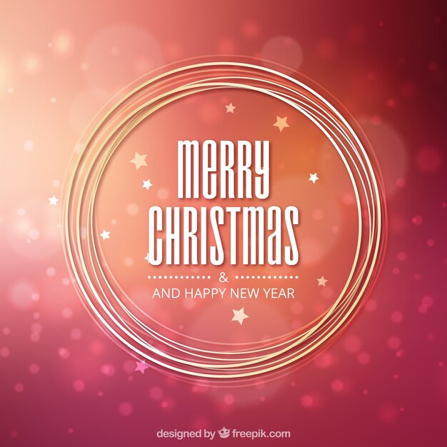 Fondo rojo de navidad con el efecto bokeh