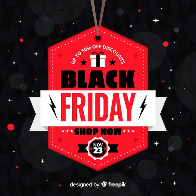 Vector gratuito fondo rojo y negro de rebajas de black friday