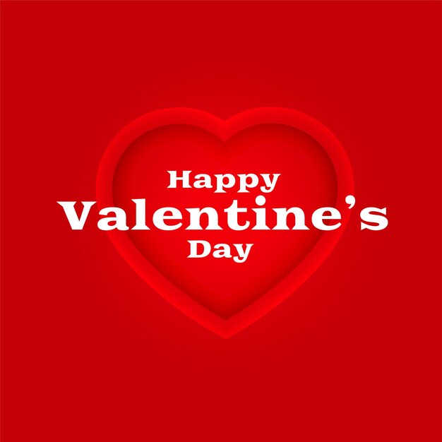 Fondo rojo romántico del día de san valentín con forma de corazón