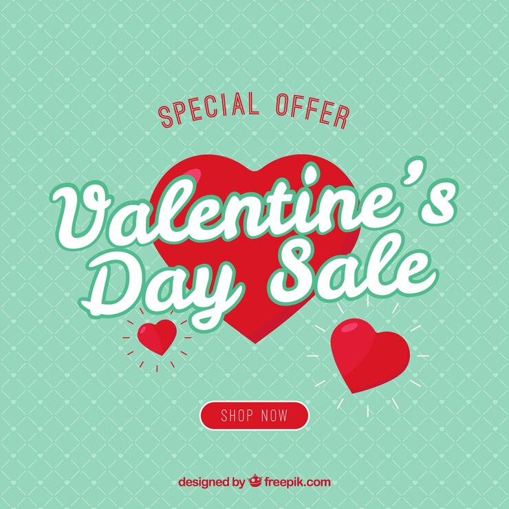 Vector gratuito fondo romántico de rebajas san valentin