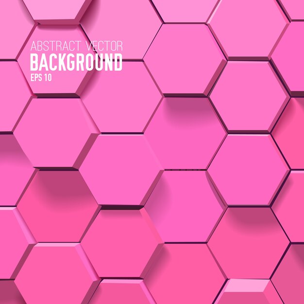 Fondo rosa abstracto con hexágonos geométricos