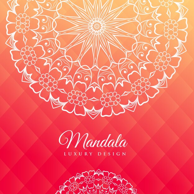 Vector gratuito fondo rosa brillante con arte de mandala