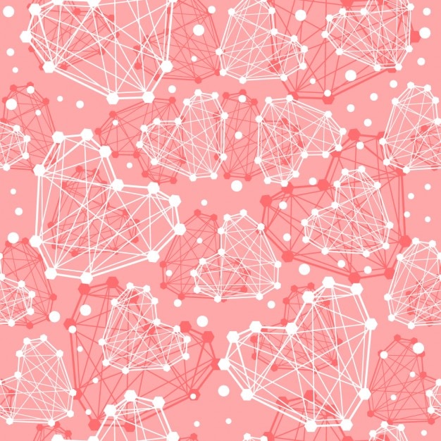 Vector gratuito fondo rosa de corazones geométricos