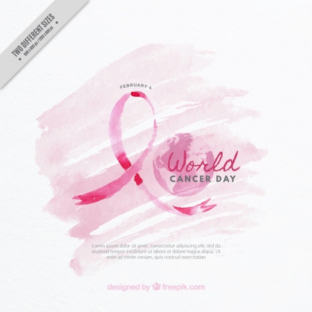 Vector gratuito fondo rosa en estilo de acuarela para el día mundial del cáncer