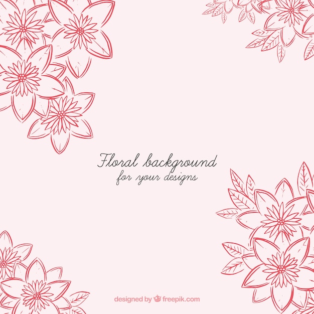 Fondo rosa con flores decorativas bonitas