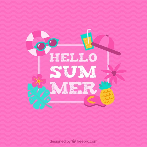 Fondo rosa de hola verano 