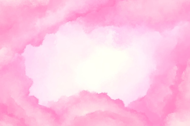 Fondo rosa de nubes de algodón acuarela
