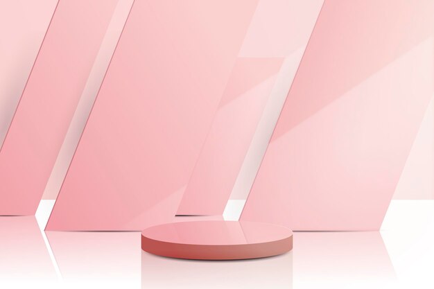 Fondo rosa podio realista