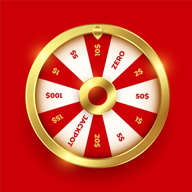 Vector gratuito fondo de rueda de lotería dorada para casino y juegos de azar