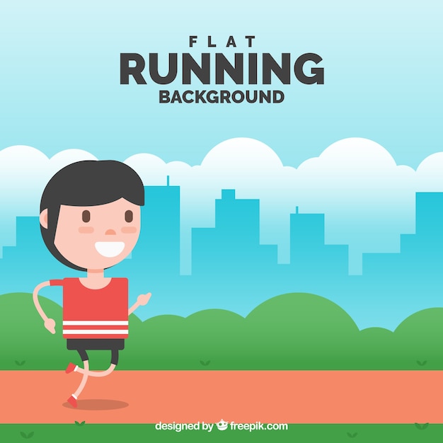 Vector gratuito fondo de running plano