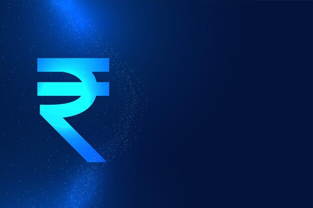 Fondo de rupia india de dinero digital brillante con espacio de texto