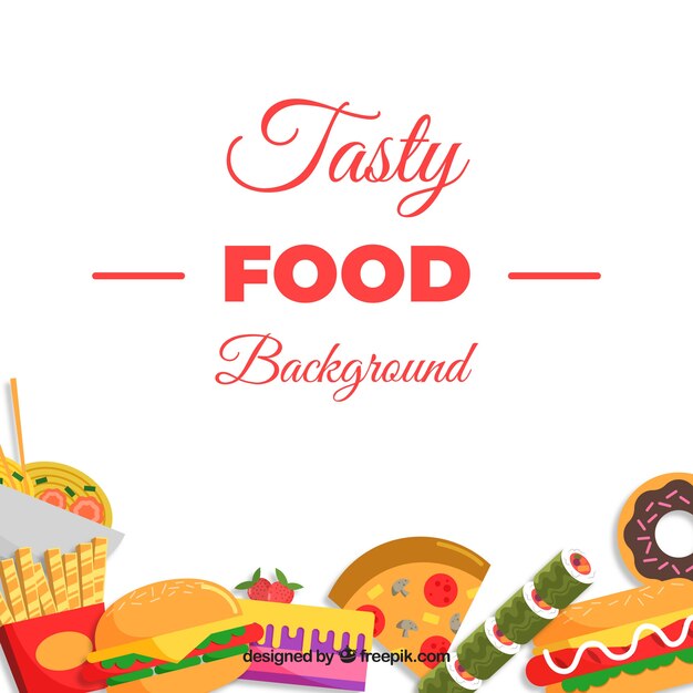 Fondo con sabrosa comida rápida