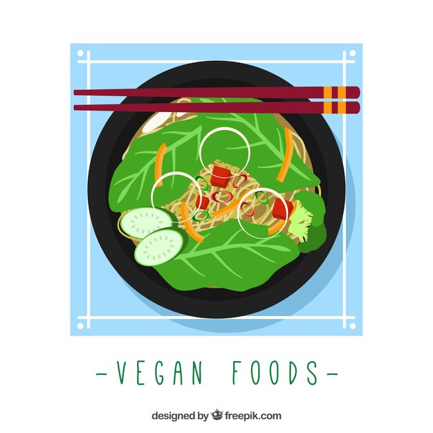 Fondo de sabroso menú vegano