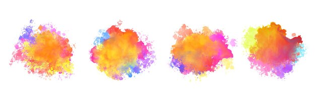 fondo de salpicaduras líquidas de estilo pincel en un conjunto de cuatro