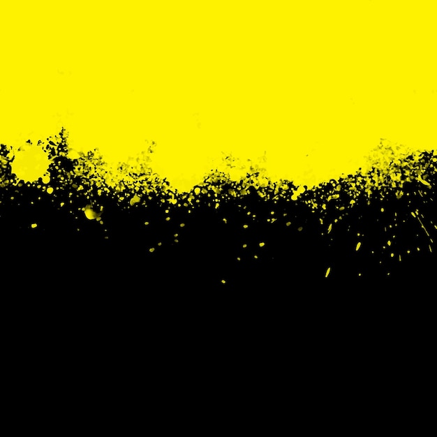 Fondo de salpicaduras de pintura grunge negro y amarillo