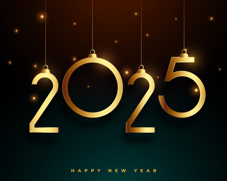 Vector gratuito fondo de saludo de año nuevo de 2025