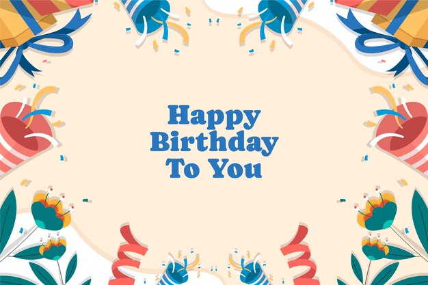 Fondo de saludo de cumpleaños dibujado a mano