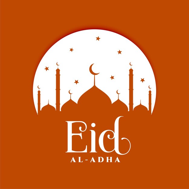 Fondo de saludo de deseos de estilo plano de eid al adha