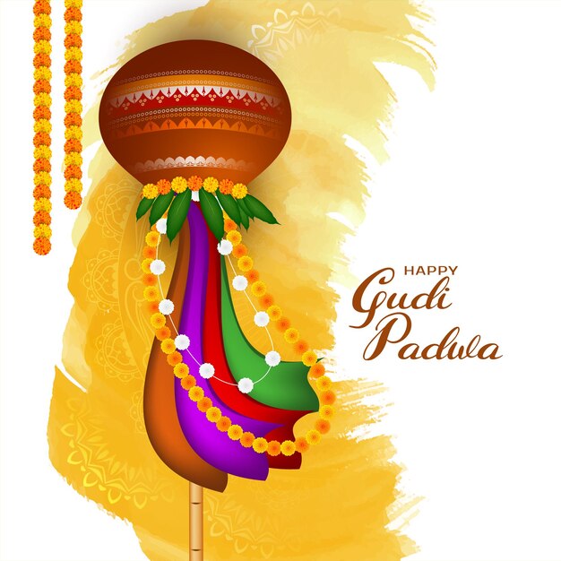 Fondo de saludo del festival indio cultural Gudi Padwa