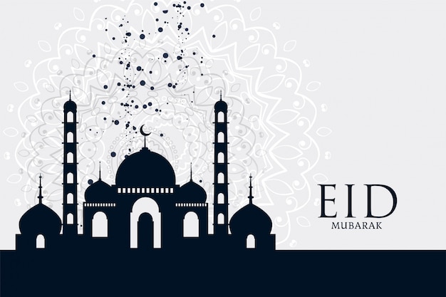 Fondo de saludo de la mezquita festival Eid Mubarak