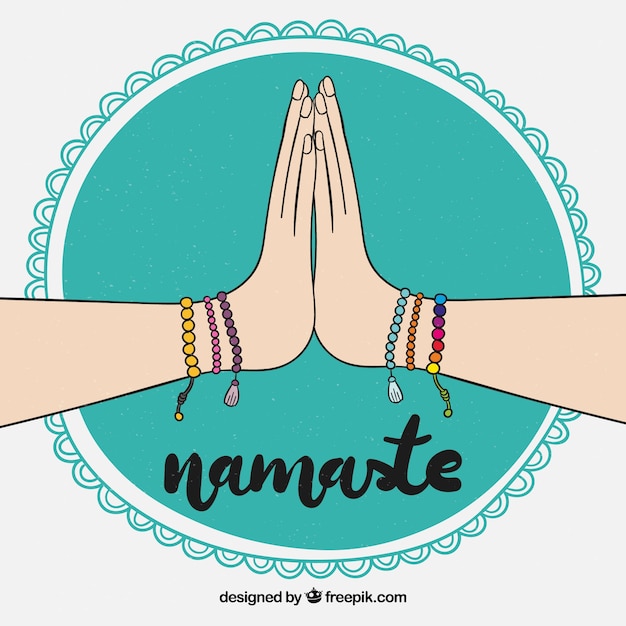 Vector gratuito fondo de saludo namaste dibujado a mano