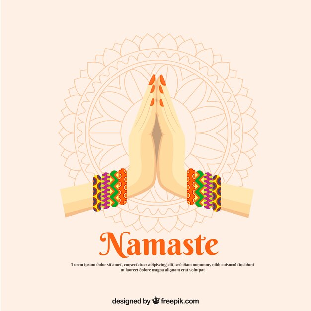 Fondo con saludo namaste 