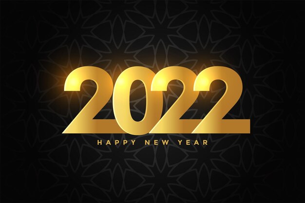 Fondo de saludo premium de feliz año nuevo dorado 2022