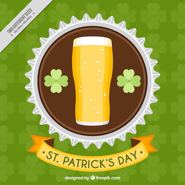 Vector gratuito fondo de san patricio con una cerveza