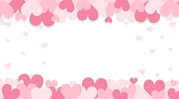 Fondo de San Valentín con corazones de color rosa