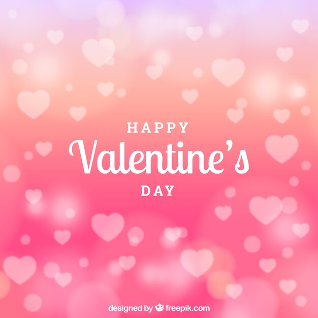 Fondo de san valentín desenfocado en rosa
