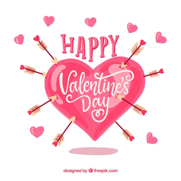 Fondo de san valentín dibujado a mano