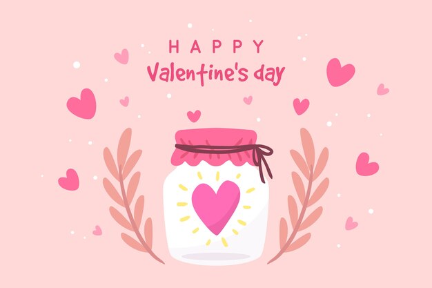 Fondo de San Valentín dibujado a mano
