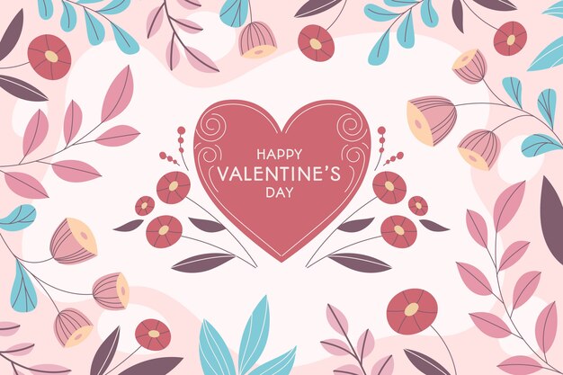 Fondo de san valentín dibujado a mano
