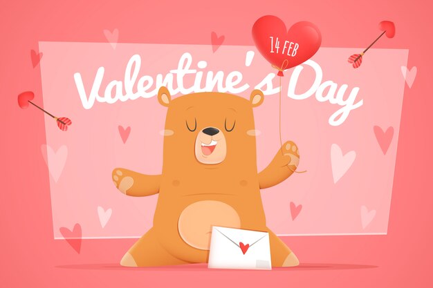 Vector gratuito fondo de san valentín en diseño plano