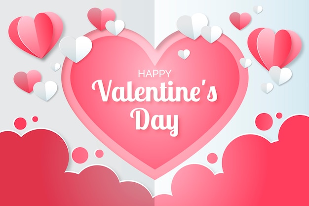 Fondo de San Valentín en estilo papel.