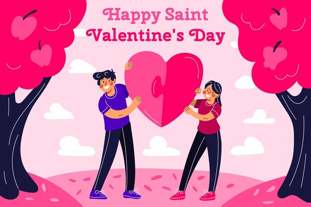 Fondo de San Valentín feliz pareja
