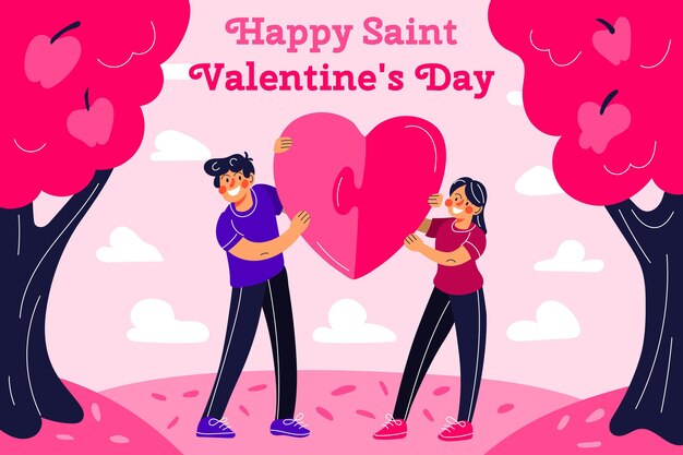 Vector gratuito fondo de san valentín feliz pareja