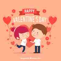 Vector gratuito fondo de san valentin con pareja joven